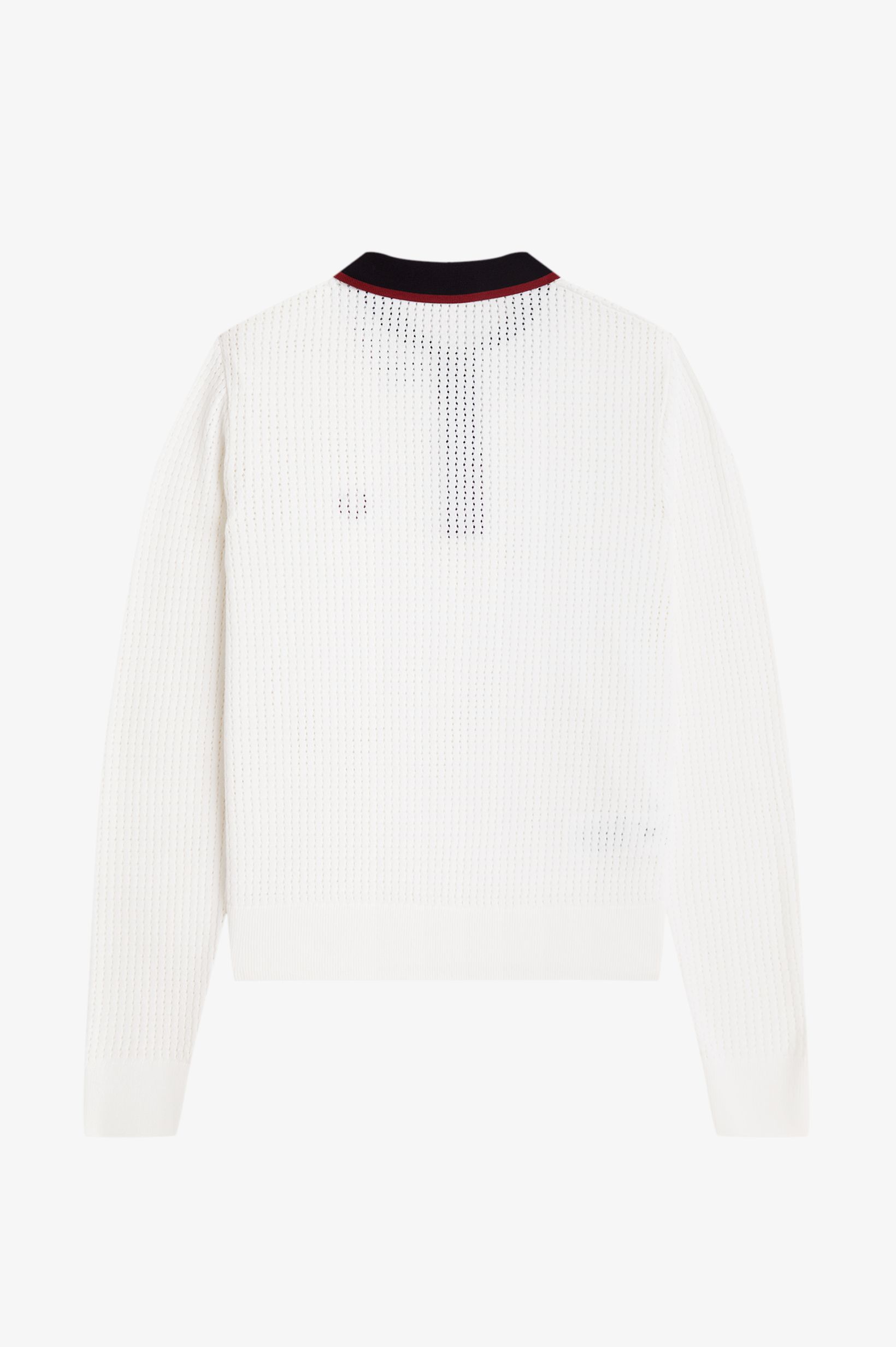 Pointelle Knitted Polo Shirt(10 129：SNOW WHITE): | FRED