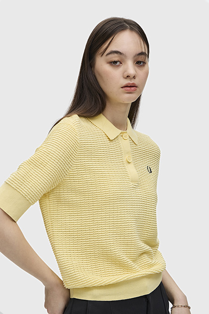 Textured Knit Polo Shirt
