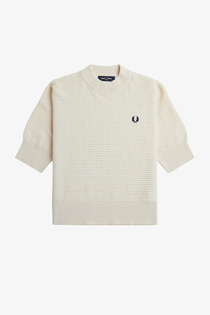 FRED PERRY｜リブ レイヤードカラー ニット カーディガン