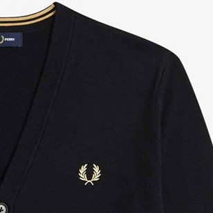 FRED PERRY フレッドペリー コットンウール カーディガン M ネイビー 中古・古着通販】FRED PERRY (フレッドペリー) カーディガン