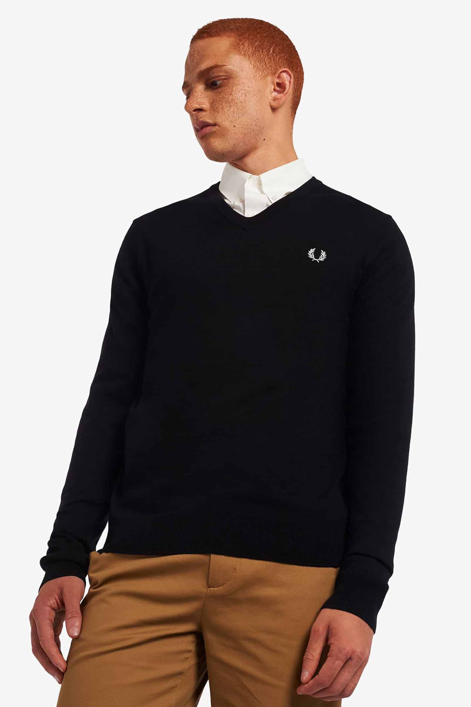 Classic V-Neck Jumper(S 102：BLACK): | FRED PERRY JAPAN | フレッド