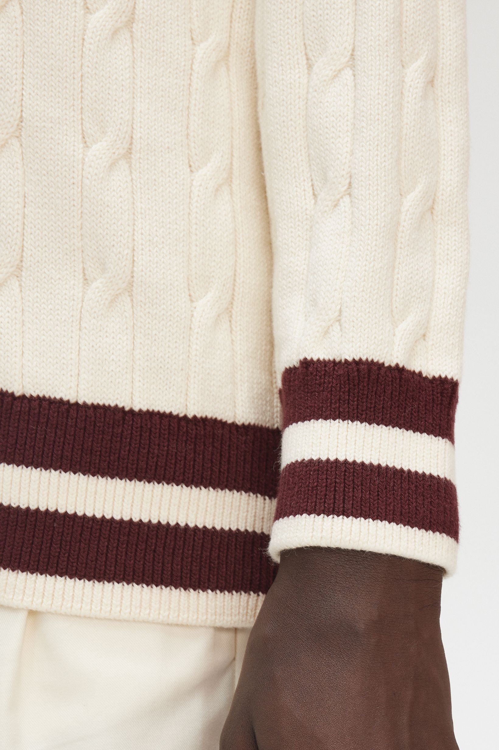 Cable Knit Tennis Jumper(M 560：ECRU): | FRED PERRY JAPAN