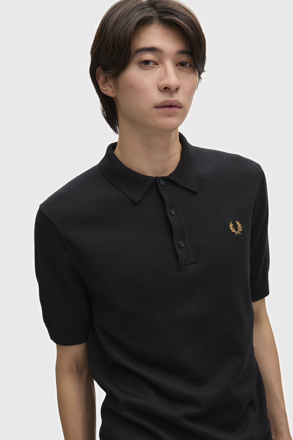 こ*し様 FRED PERRY ポロシャツ ブラック Cotton Knitted Polo Shirt(S 198：BLACK): | FRED PERRY JAPAN