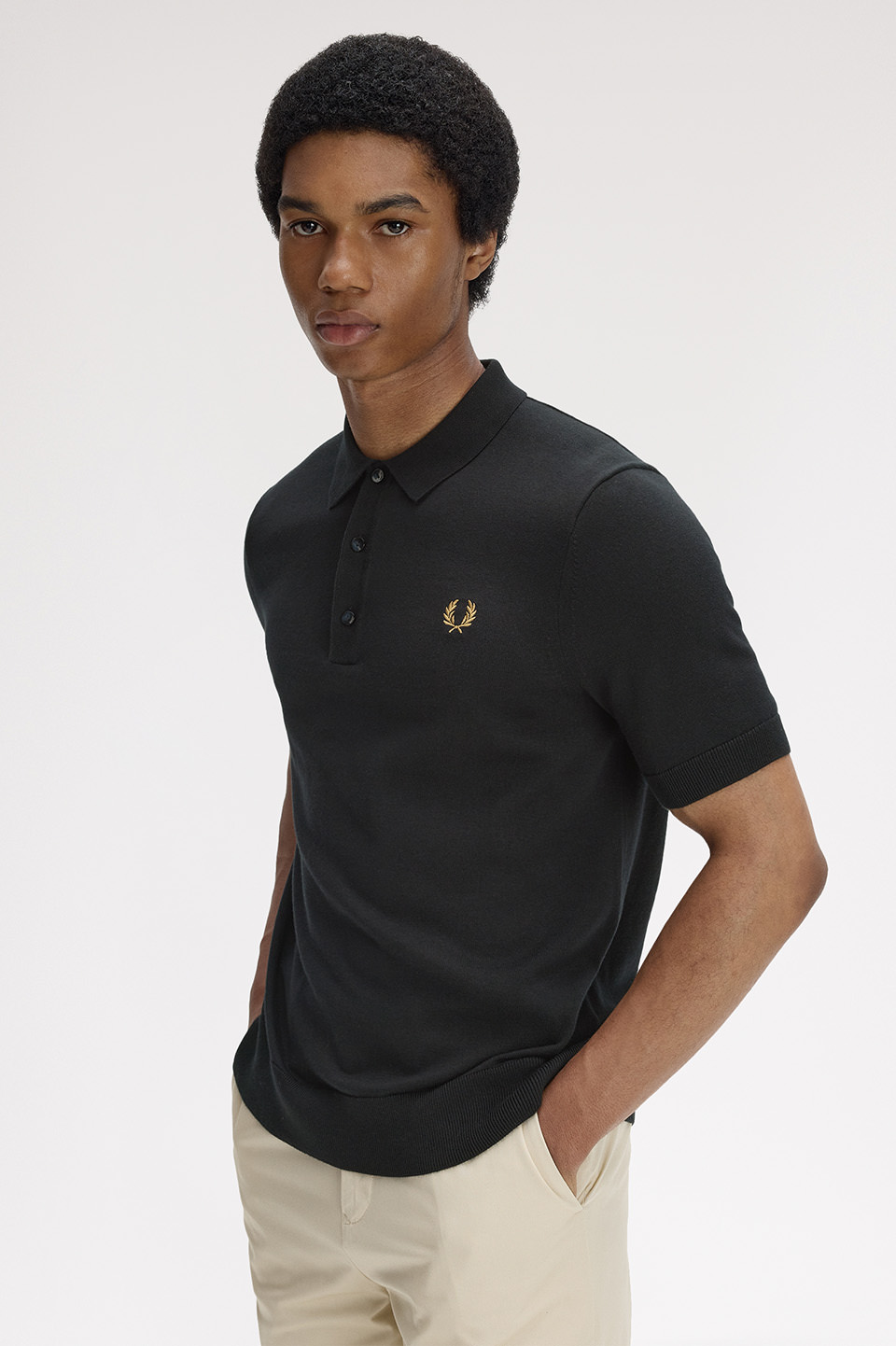 Cotton Knitted Polo Shirt(S 198：BLACK): | FRED PERRY JAPAN