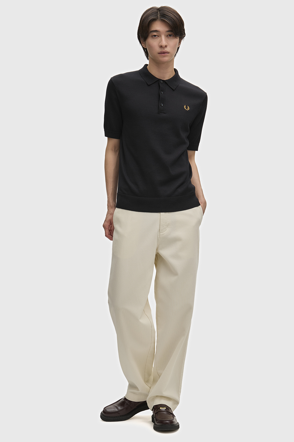 Cotton Knitted Polo Shirt(S 198：BLACK): | FRED PERRY JAPAN