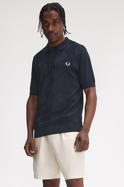 Cable Knitted Polo Shirt