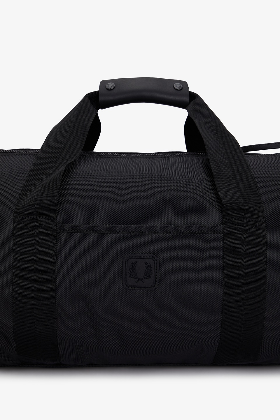 Black Canvas Large Barrel Bag(1SZ 102：BLACK): | FRED PERRY JAPAN