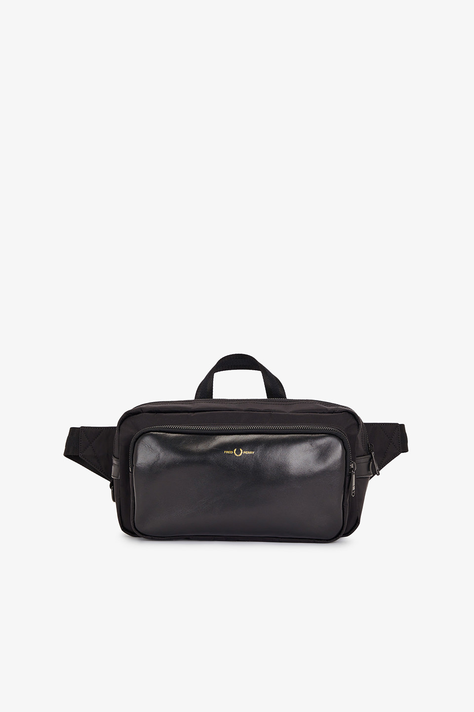 Nylon Twill Leather Xbody Bag(1SZ 774：BLACK / GOLD): | FRED PERRY 