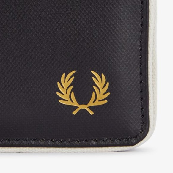 Coated Polyester Billfold Wallet(1SZ D57：BLACK / ECRU
