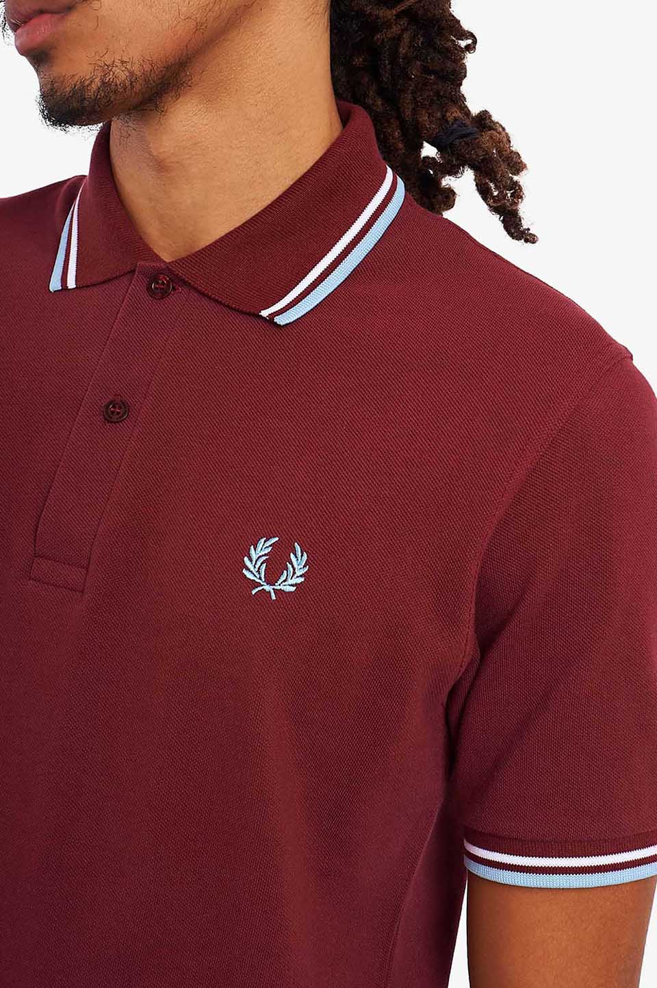 The Fred Perry Shirt - M12(36 106：MAROON / WHITE / ICE): | FRED