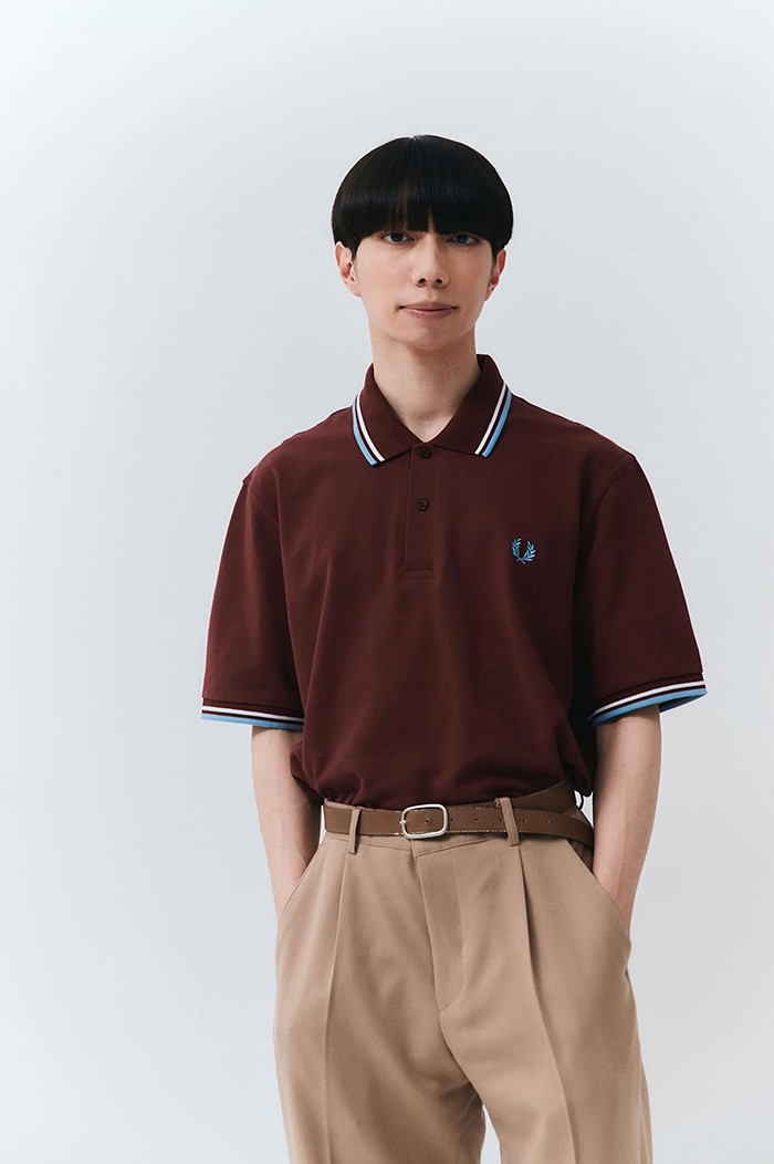 The Fred Perry Shirt - M12(36 106：MAROON / WHITE / ICE): | FRED 