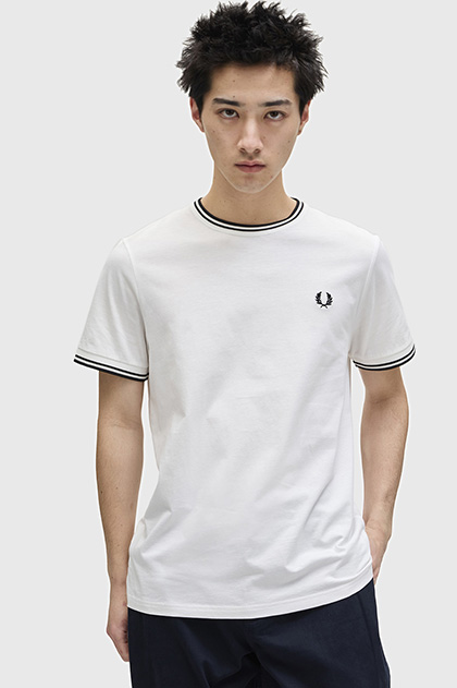 Twin Tipped T-Shirt(S 100：WHITE): | FRED PERRY JAPAN | フレッド 