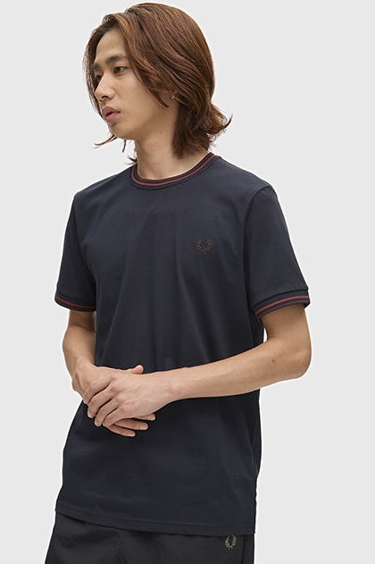 Twin Tipped T-Shirt(S 100：WHITE): | FRED PERRY JAPAN | フレッド