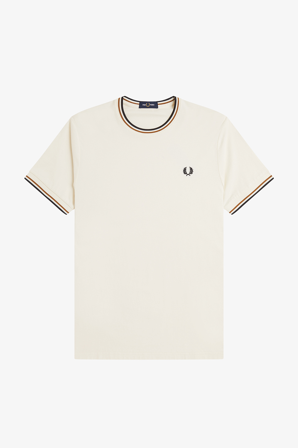 Twin Tipped T-Shirt 79B:ECRU / DARK CARAMEL S