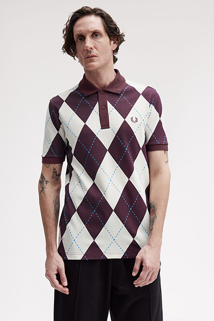 Argyle Print Polo Shirt