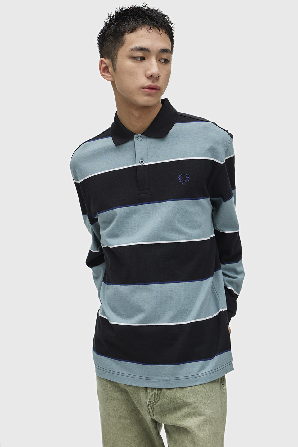 Heavyweight Jersey Striped Polo Shirt