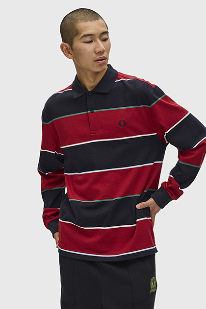 Heavyweight Jersey Striped Polo Shirt