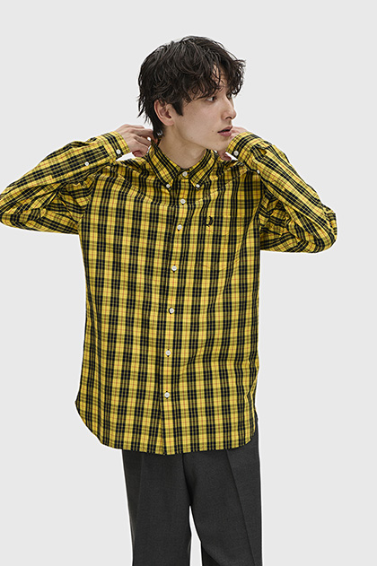 新品*FRED PERRYフレッドペリー　タータンチェックマフラー　イエロー FRED PERRY フレッドペリー タータンチェック マフラー イエロー