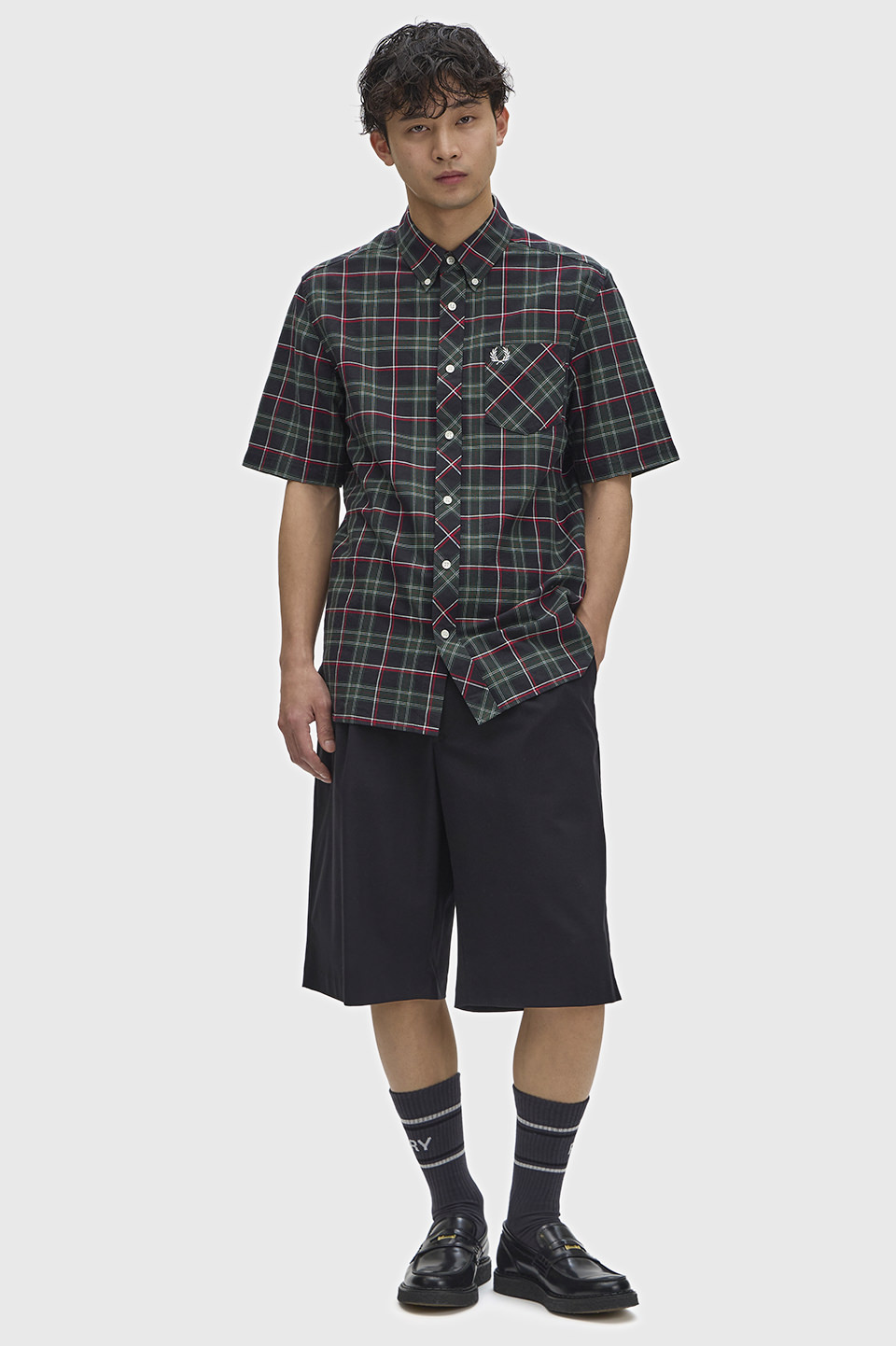 Fred Perry Tartan Short Sleeve Shirt(S Z89：FRED PERRY TARTAN