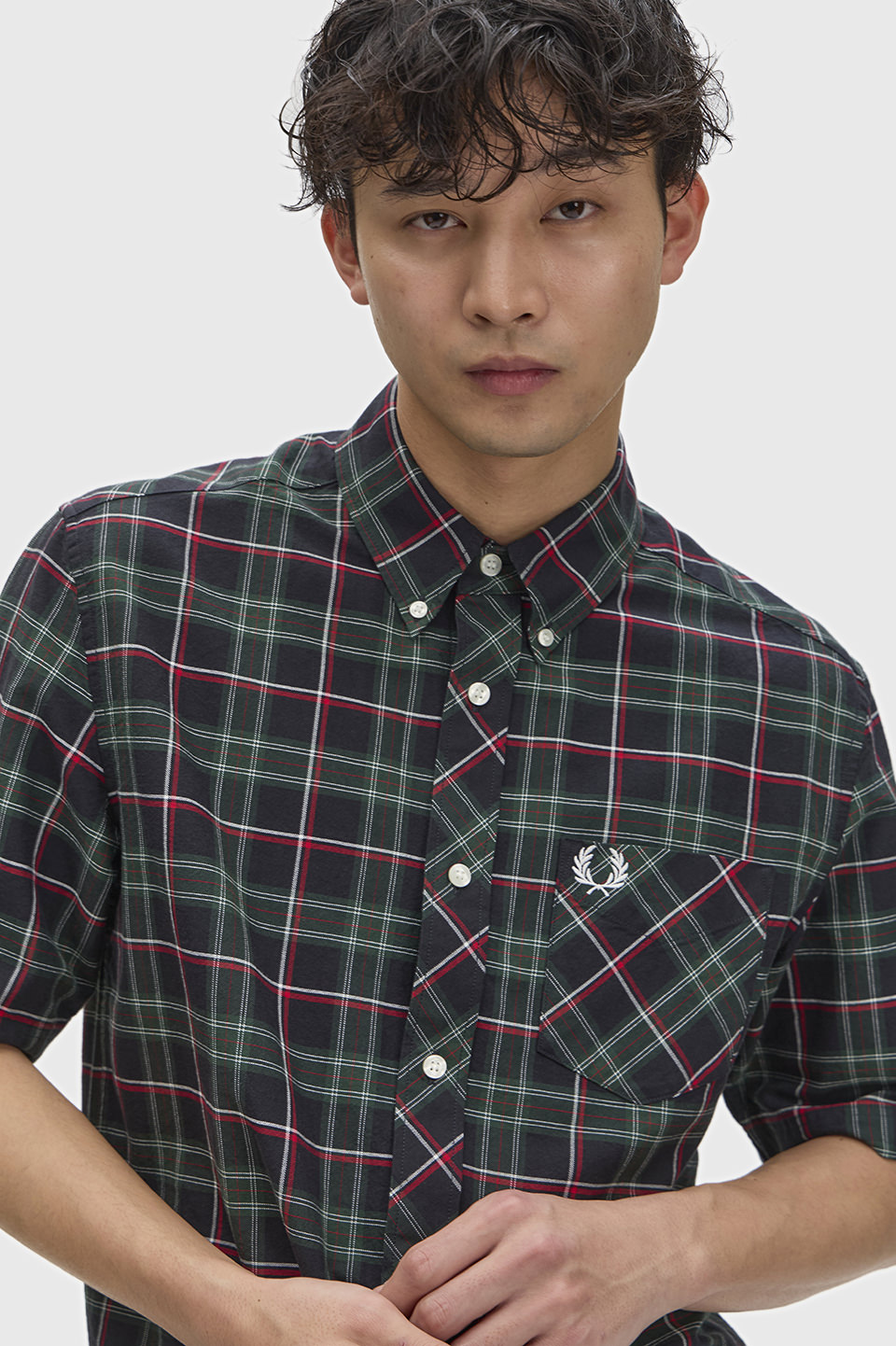 Fred Perry Tartan Short Sleeve Shirt(S Z89：FRED PERRY TARTAN