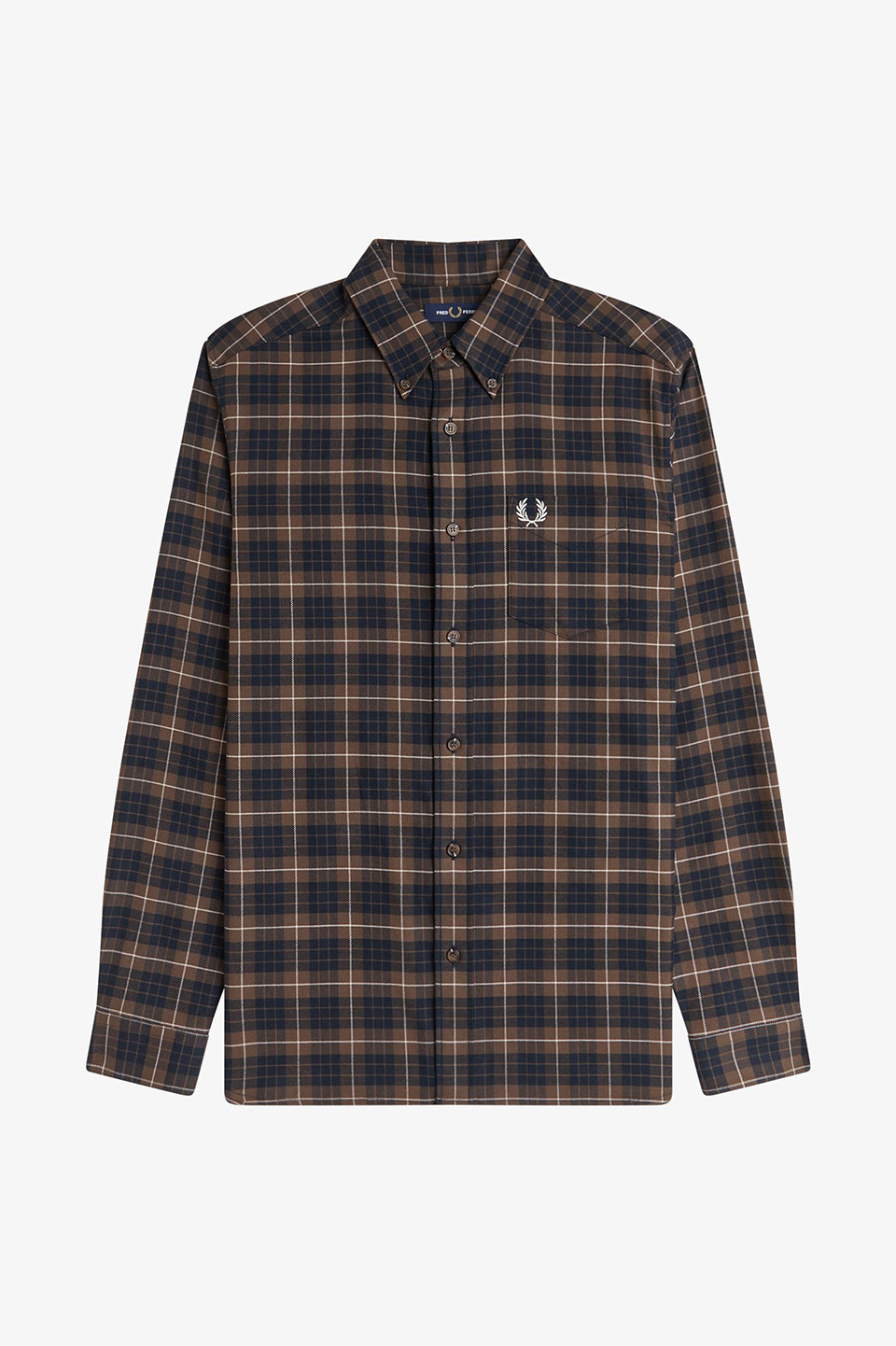 Brushed Twill Tartan Shirt(S Q21：BURNT TOBACCO): | FRED PERRY