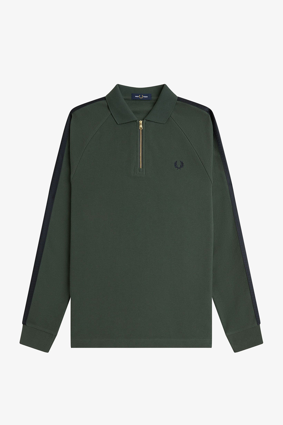 Dash Taped Zip Neck Polo Shirt(S X89：COURT GREEN): | FRED PERRY