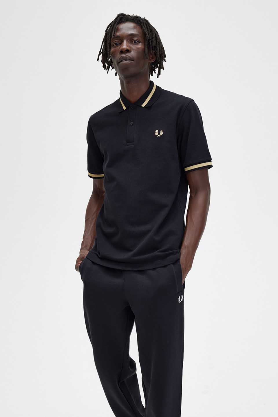 The Fred Perry Shirt - M2(36 157：BLACK / CHAMP / CHAMP): | FRED