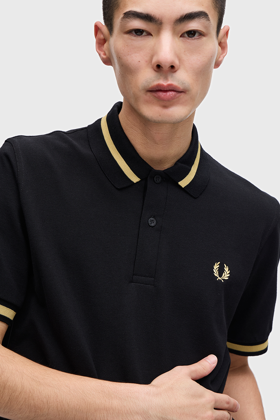The Fred Perry Shirt - M2(36 157：BLACK / CHAMP / CHAMP): | FRED 