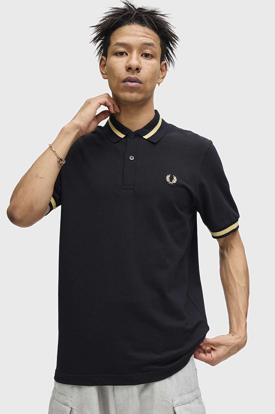 SINGLE TIPPED FRED PERRY SHIRT(36 BLACK／CHAM): | FRED PERRY JAPAN 