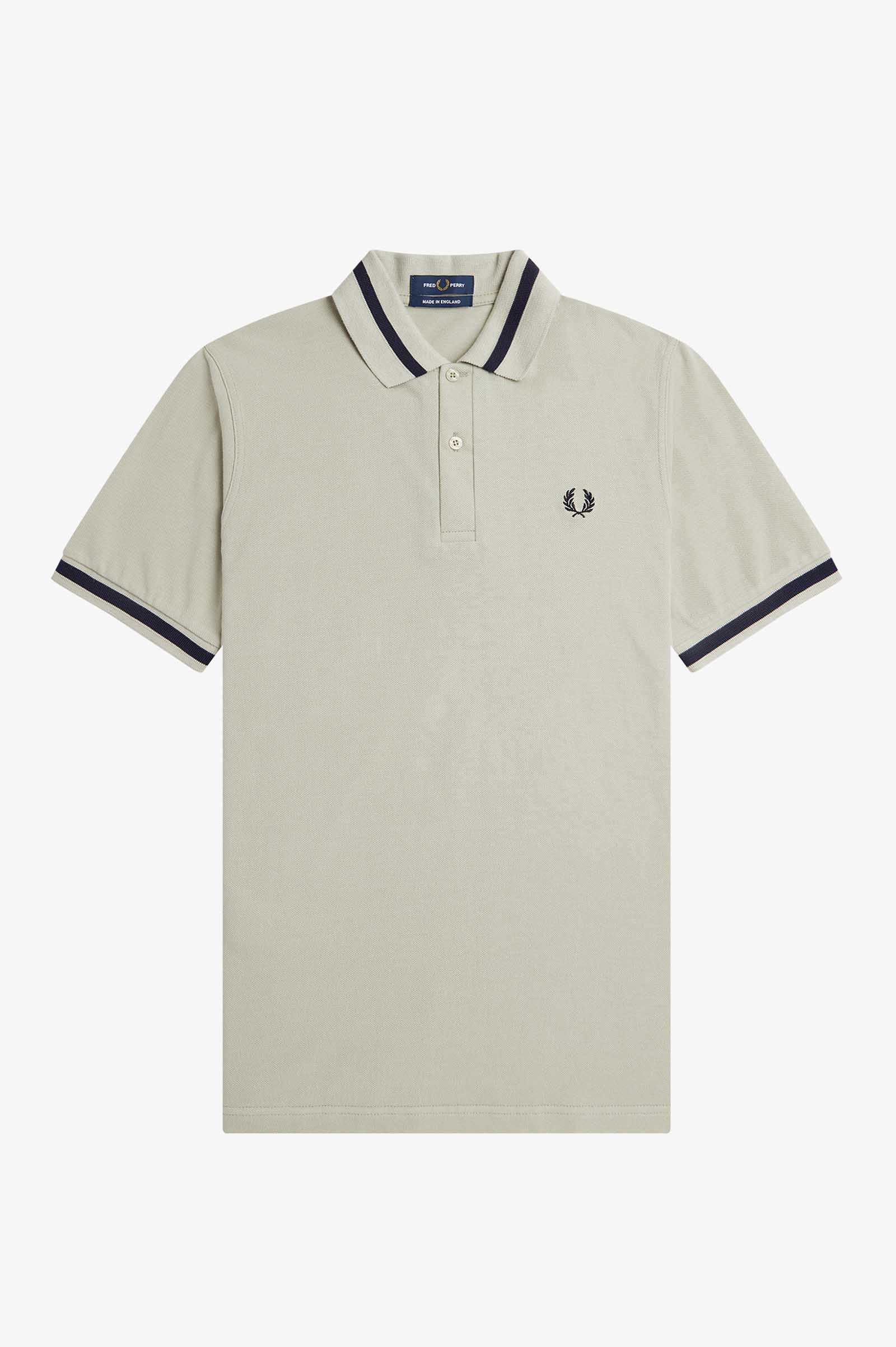 Single Tipped Fred Perry Shirt(38 S57：LIGHT OYSTER / NAVY 