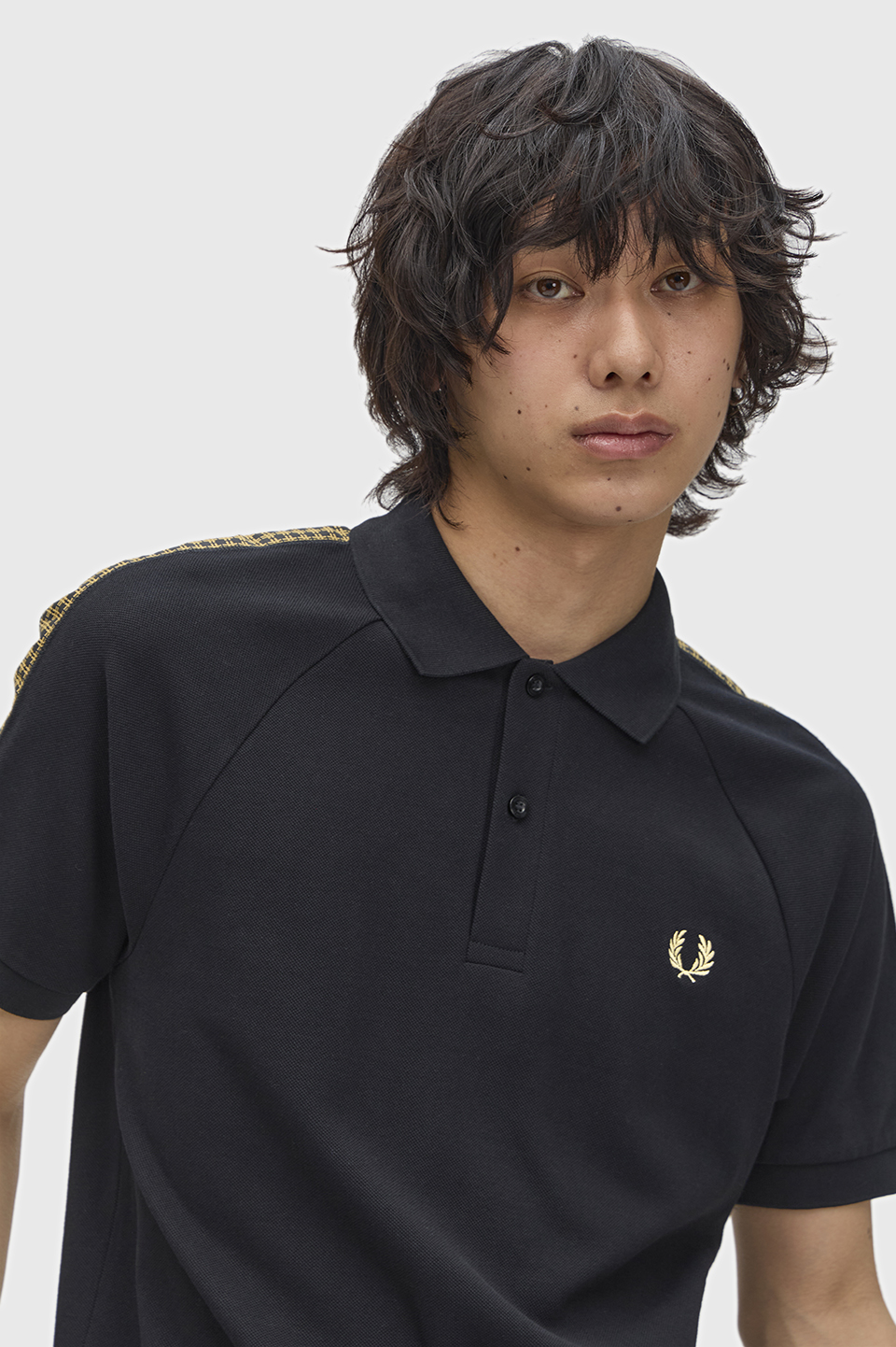 Cross Tape Polo Shirt(S 102：BLACK): | FRED PERRY JAPAN | フレッド