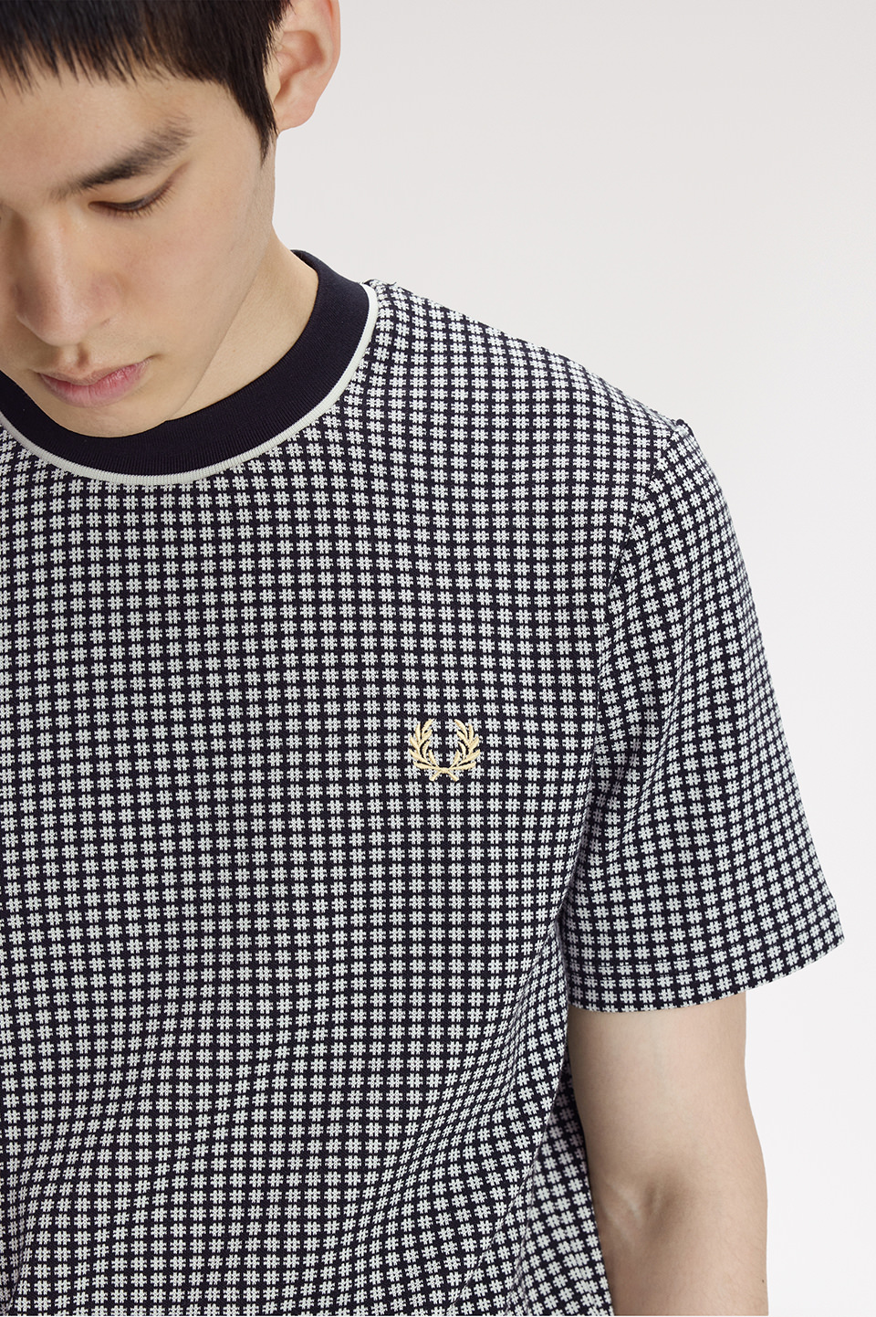 フレッドペリー チェック柄 トレーナー Chequerboard T-Shirt(S 102：BLACK): | FRED PERRY JAPAN | フレッド