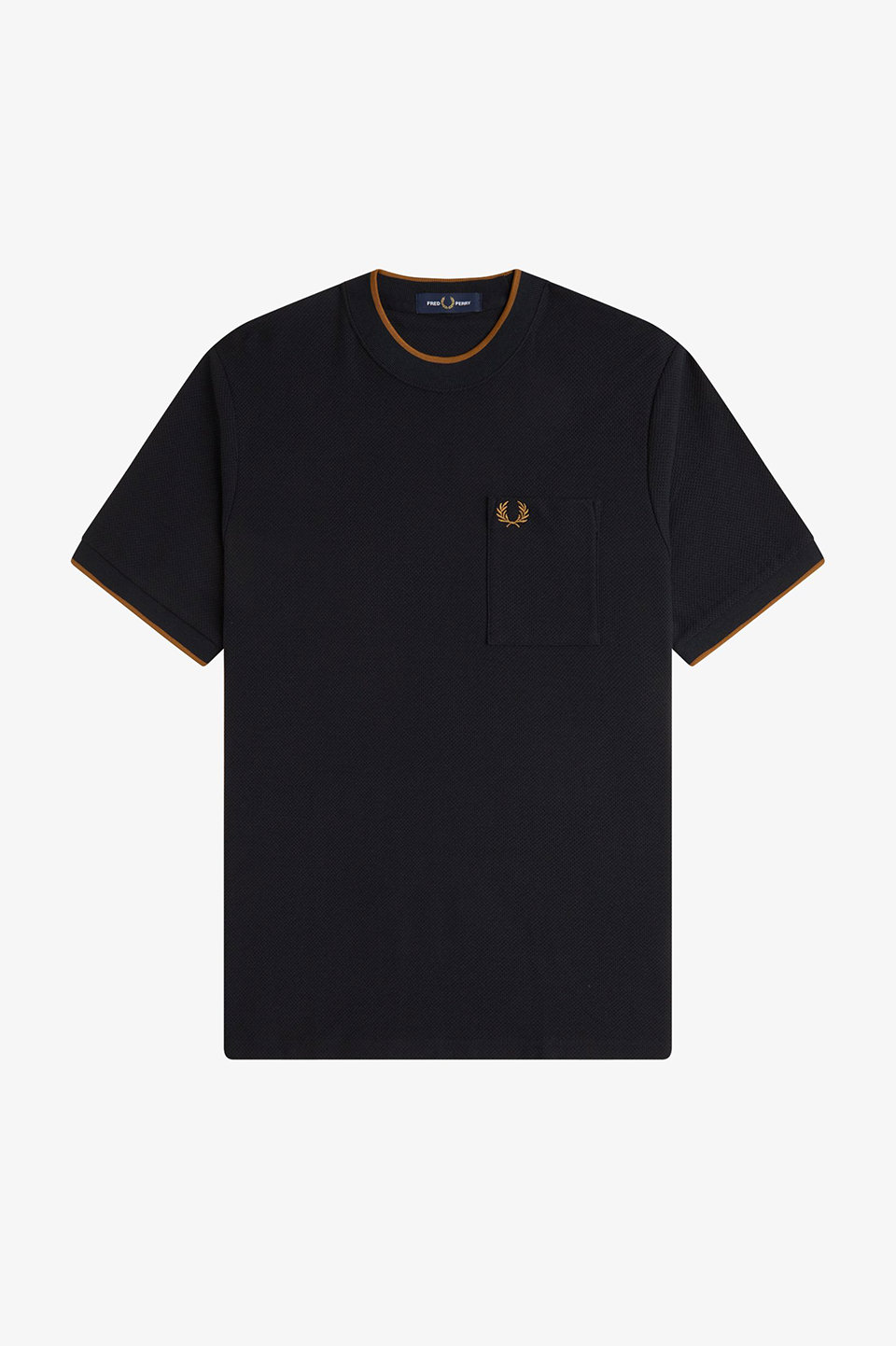 Pocket Detail Pique T-Shirt 102:BLACK S
