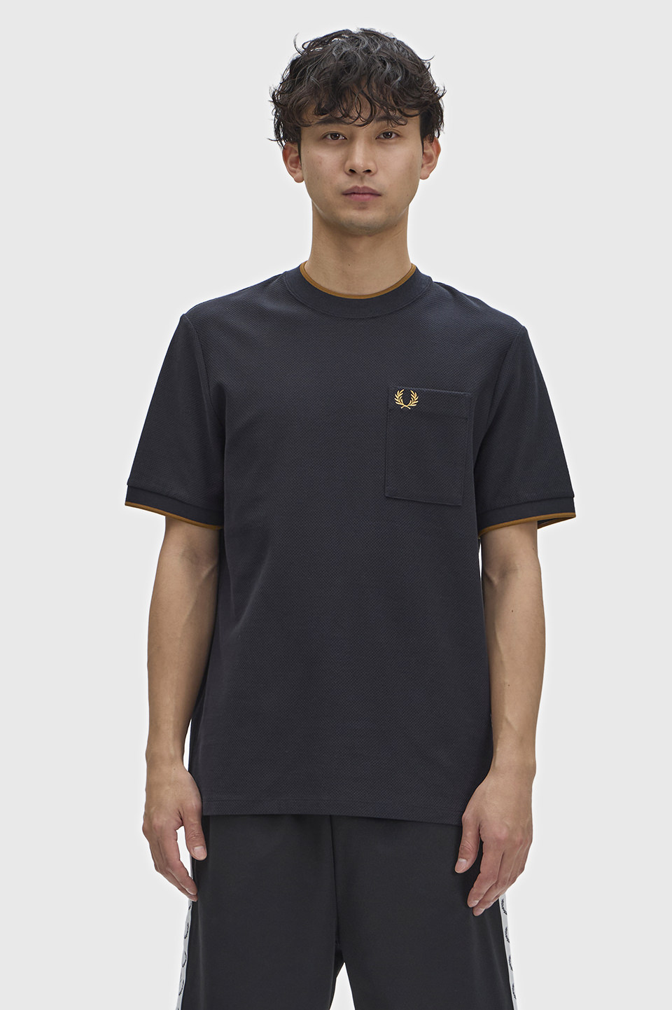 Pocket Detail Pique T-Shirt 102:BLACK S