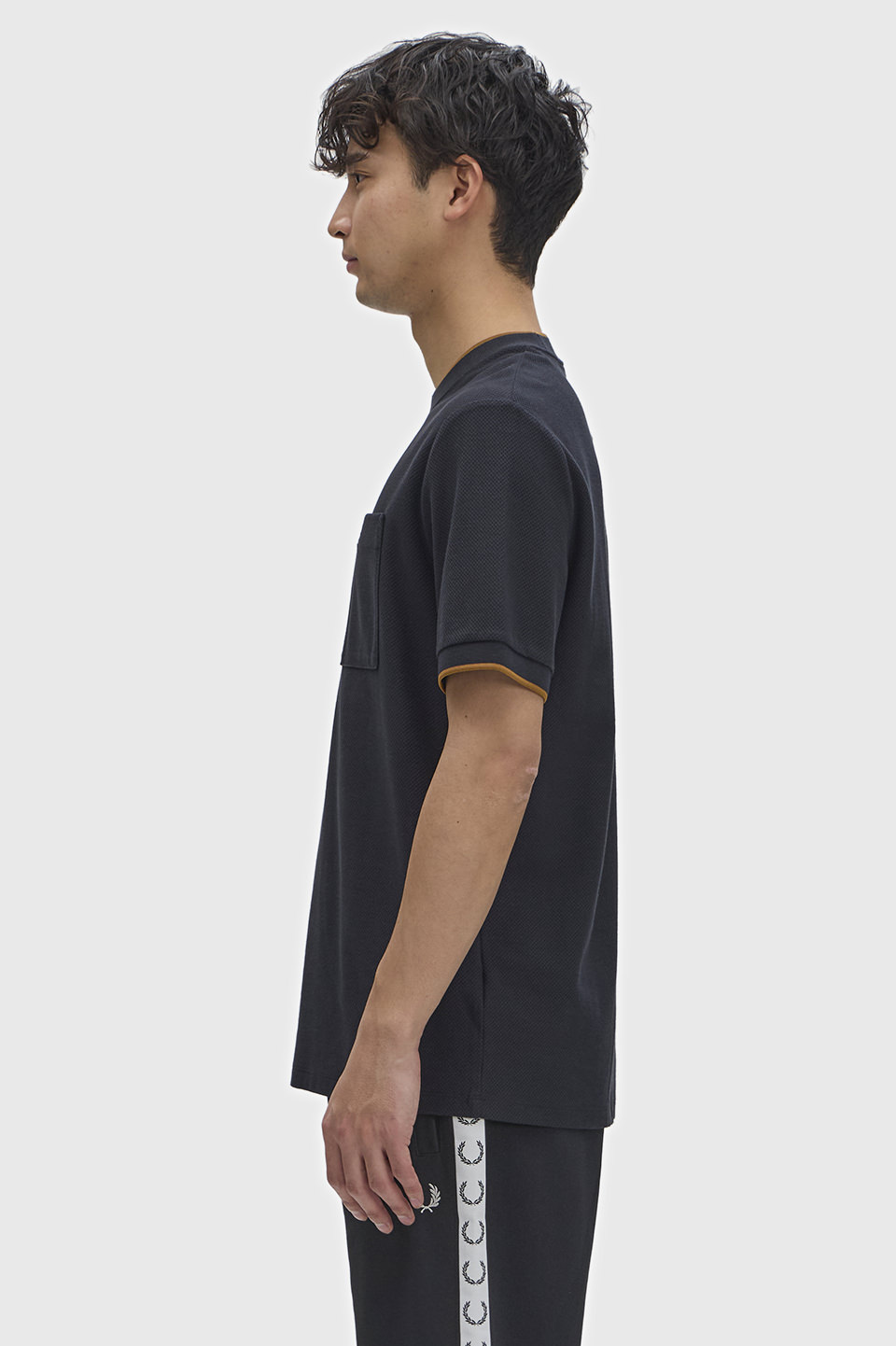 Pocket Detail Pique T-Shirt 102:BLACK S
