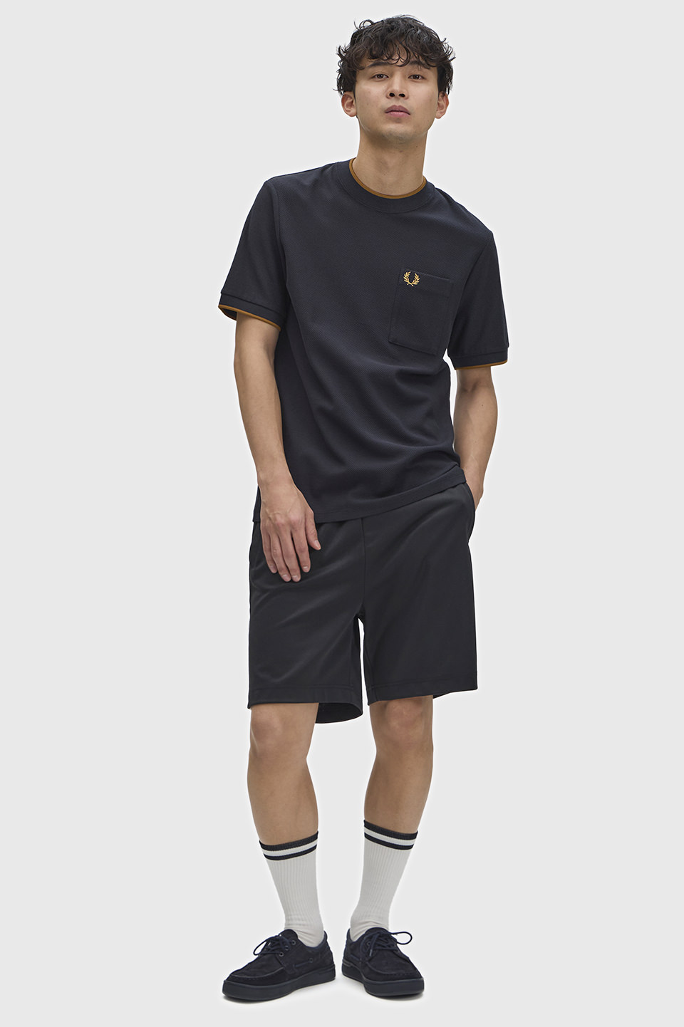 Pocket Detail Pique T-Shirt 102:BLACK S