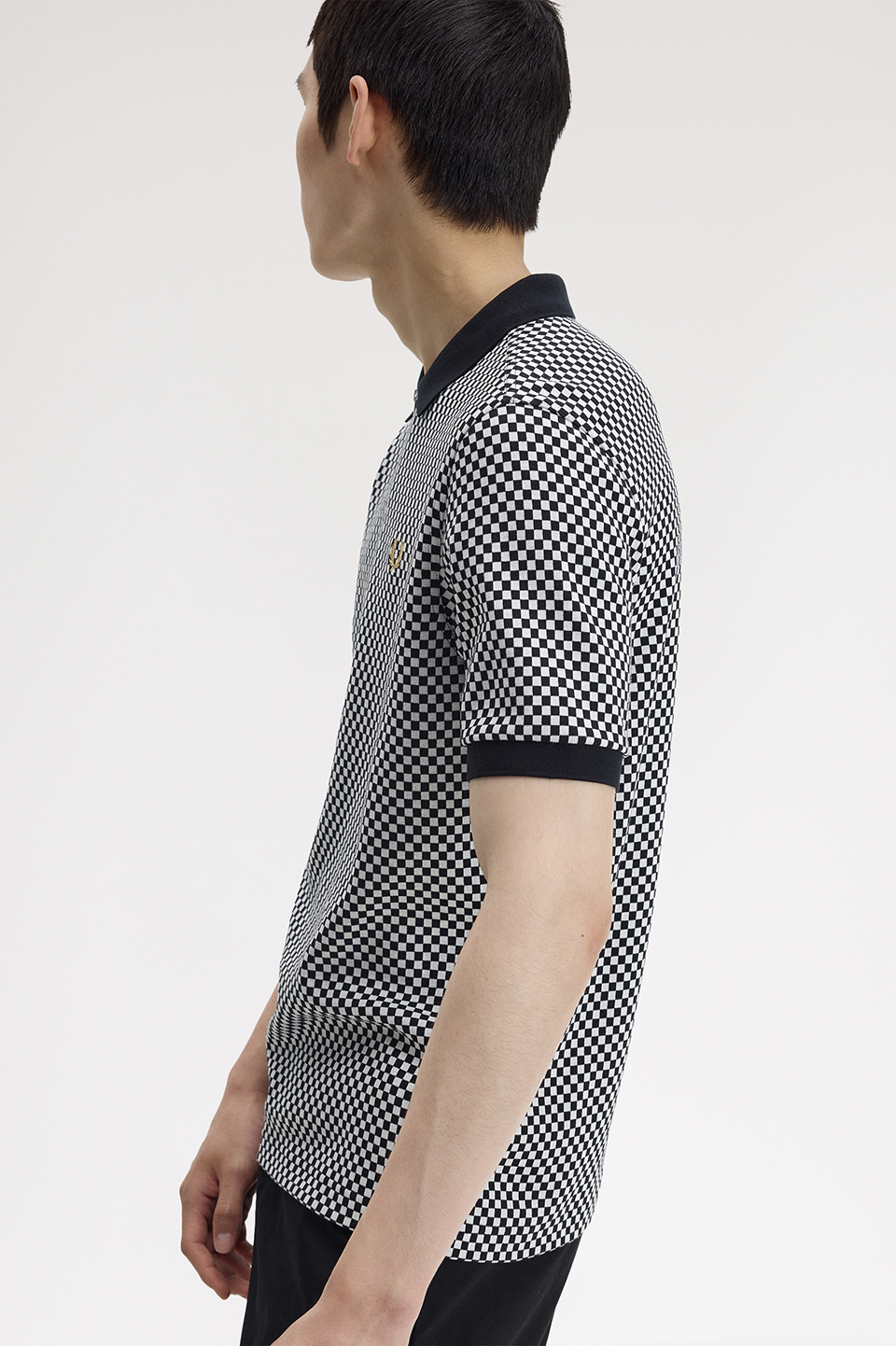 Chequerboard Polo Shirt(S 102：BLACK): | FRED PERRY JAPAN