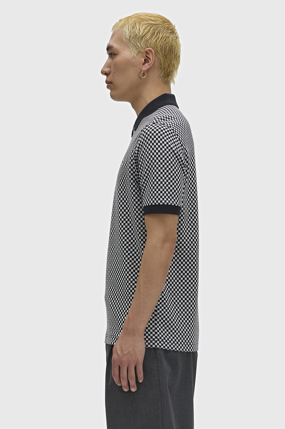 Chequerboard Polo Shirt(S 102：BLACK): | FRED PERRY JAPAN