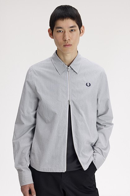 miya1225様　フレッドペリー　国内正規品　ロゴ刺繡　ウールカーディガン ヘリンボーンジャガードニットカーディガン