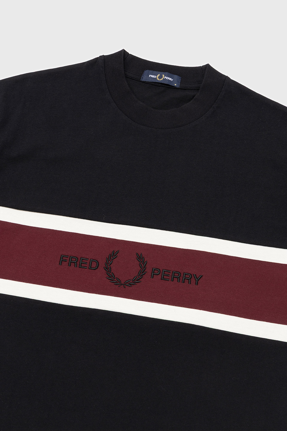 Embroidered Panel T-Shirt(M 102：BLACK): | FRED PERRY JAPAN