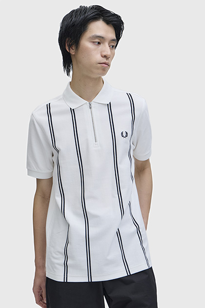 Vertical Stripe Polo Shirt