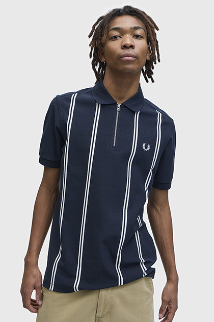 Vertical Stripe Polo Shirt