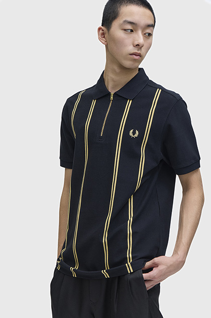 Vertical Stripe Polo Shirt
