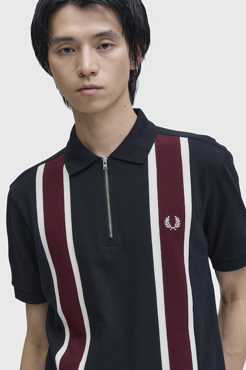 Tramline Polo Shirt(S 102：BLACK): | FRED PERRY JAPAN | フレッド