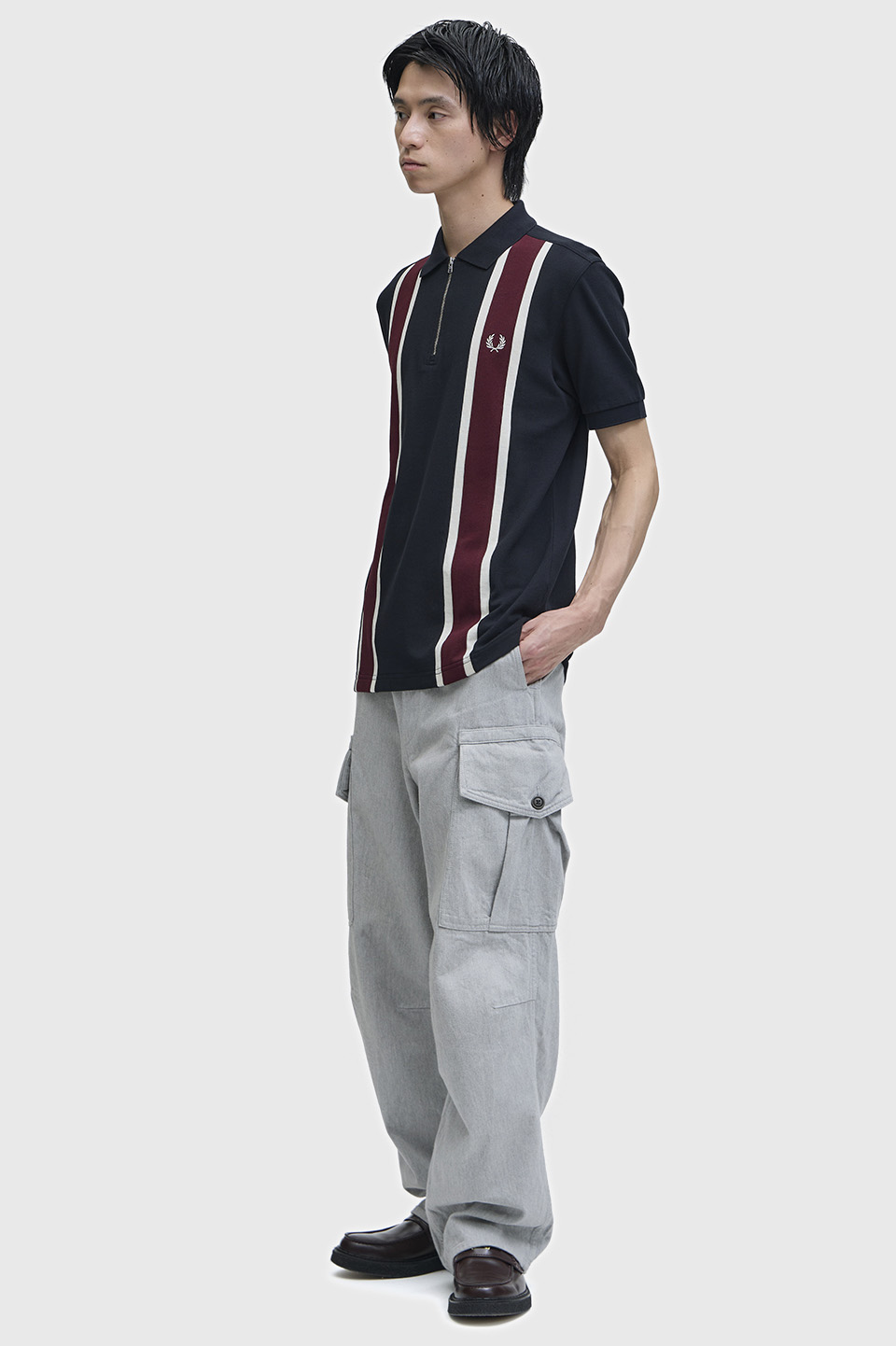 ¥11000→¥9000 フレッドペリーロングポロSサイズ FRED PERRY（フレッドペリー） ポロシャツ メンズ FRED PERRY M6006
