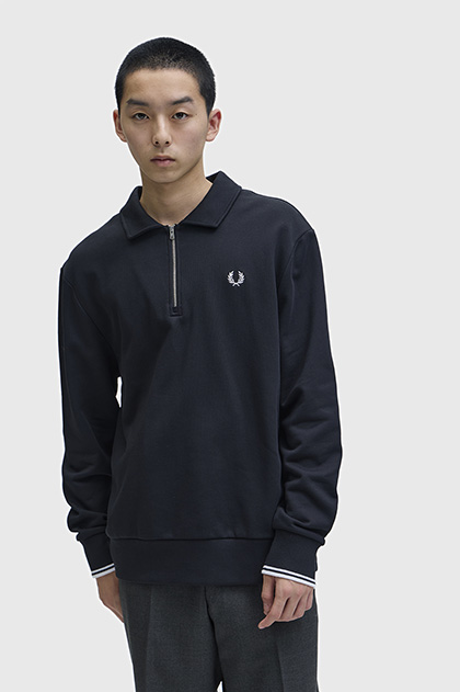 Half Zip Collared Sweatshirt