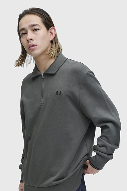 Half Zip Collared Sweatshirt