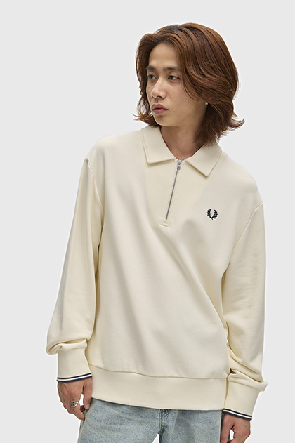 Half-Zip Collared Sweatshirt