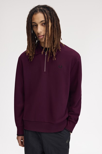 Half Zip Collared Sweatshirt