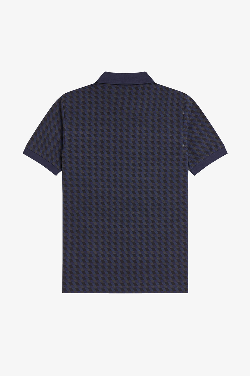 Slanted Geometric Print Fred Perry Shirt(S 34C：TWILIGHT NAVY